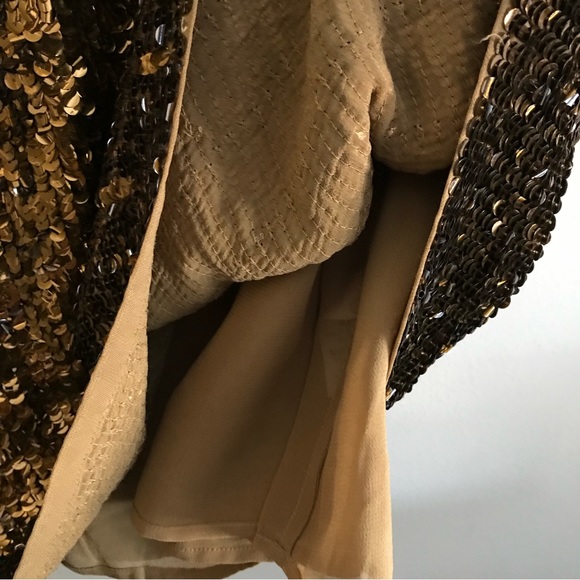 French Connection US 6 Gold Sequin Shimmer tank top party New Years Bejeweled - Picture 11 of 11